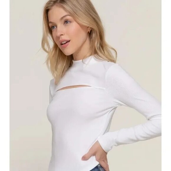 Mock Neck Cut Out Top - Picture 1 of 4